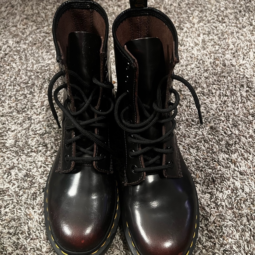 Dr. Martens Cherry Red Leather Boots size 8